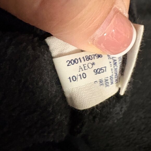 American Eagle Outfitters Fleece Pullover Jacket Mens Size Large Black Casual - Picture 8 of 10